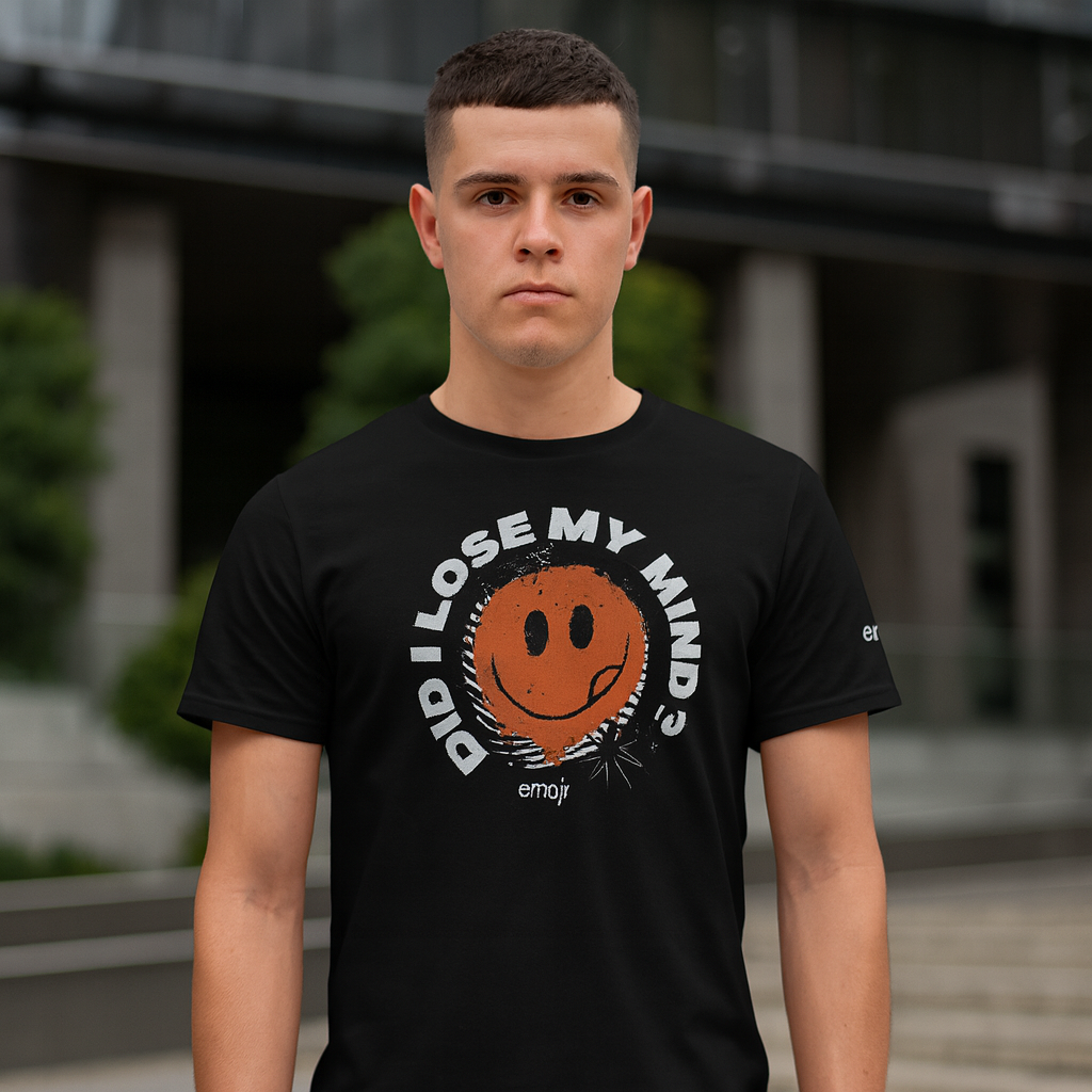 Playera Negra Unisex Emoji “Did I Lose My Mind?”