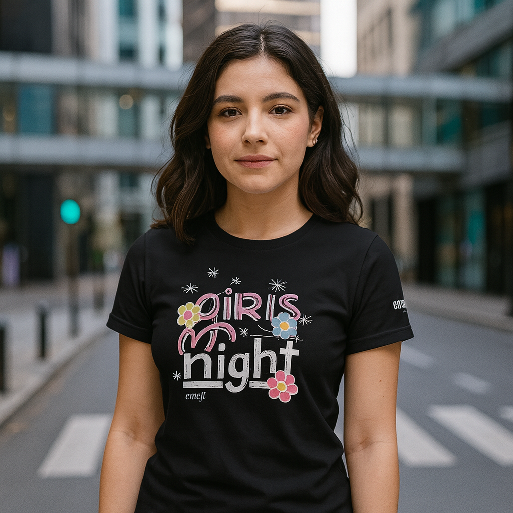 Playera Negra "Girls Night" – Emoji®