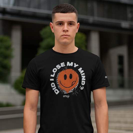 Playera Negra Unisex Emoji “Did I Lose My Mind?”
